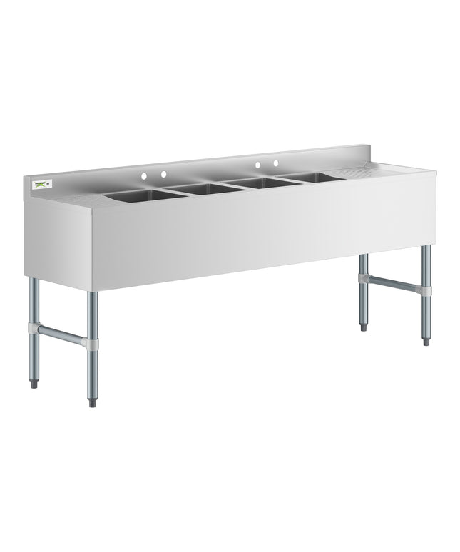 Bồn rửa dưới quầy bar Regency 183 x 47,6 cm bốn ngăn với hai mặt ráo