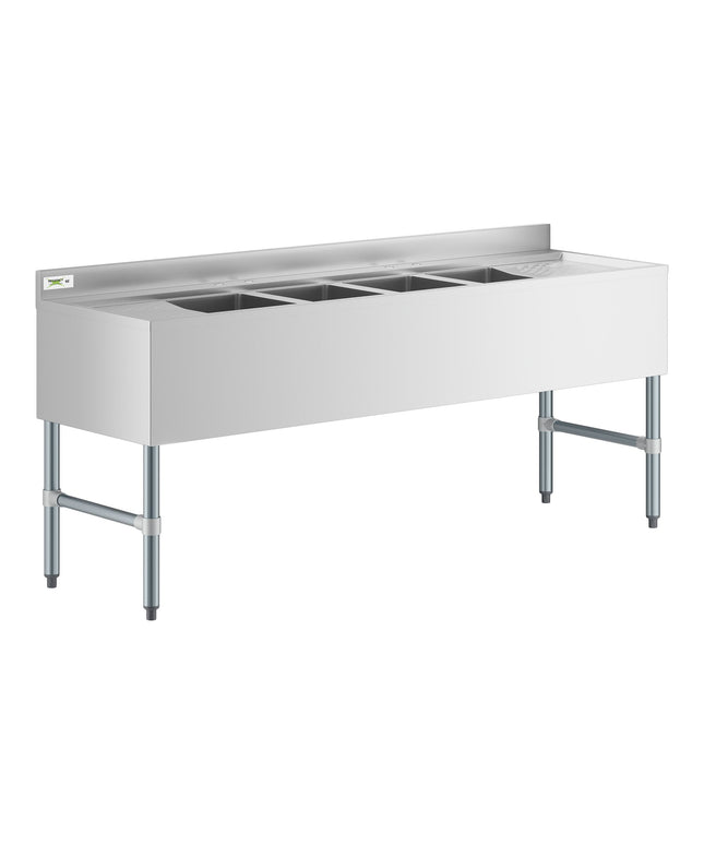Bồn rửa dưới quầy 4 ngăn hai bàn ráo nước 33 cm Regency 183 x 53 cm