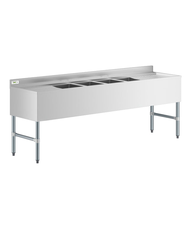 Bồn rửa quầy bar 4 ngăn Regency 213 x 53 cm có 2 bàn thoát nước 48 cm