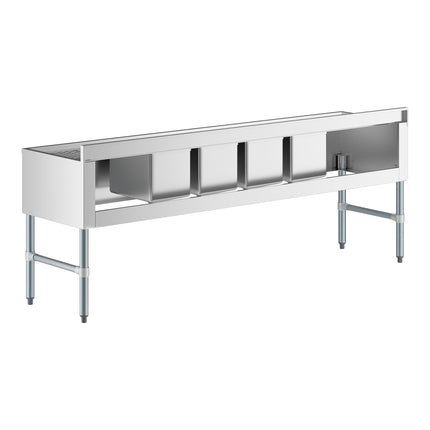 Bồn rửa quầy bar 4 ngăn Regency 213 x 53 cm có 2 bàn thoát nước 48 cm