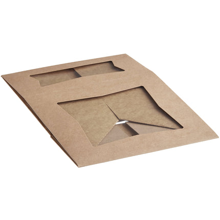 Hộp đựng bánh giấy kraft Baker's Lane 20 x 20 x 10 cm có cửa sổ bật tự động - Thùng 150 cái