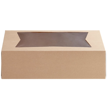 Hộp bánh cửa sổ tự bung 1/4 khay Baker's Lane 36 x 25 x 10 cm màu kraft tùy chỉnh - Thùng 100 cái