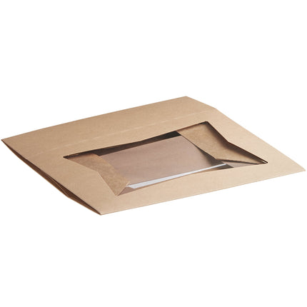 Hộp bánh cửa sổ tự bung 1/4 khay Baker's Lane 36 x 25 x 10 cm màu kraft tùy chỉnh - Thùng 100 cái