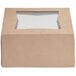 Hộp bánh kraft có cửa sổ tự bung Baker's Lane 20 x 20 x 10 cm - Gói 10 cái