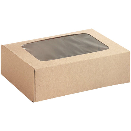 Hộp bánh cookie / bánh ngọt Baker's Lane kraft có cửa sổ tự bung 20 x 14,6 x 6,4 cm - Vỉ 10 cái