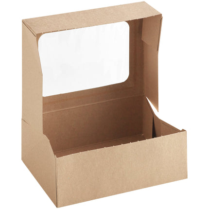 Hộp bánh cookie / bánh ngọt Baker's Lane kraft có cửa sổ tự bung 20 x 14,6 x 6,4 cm - Vỉ 10 cái
