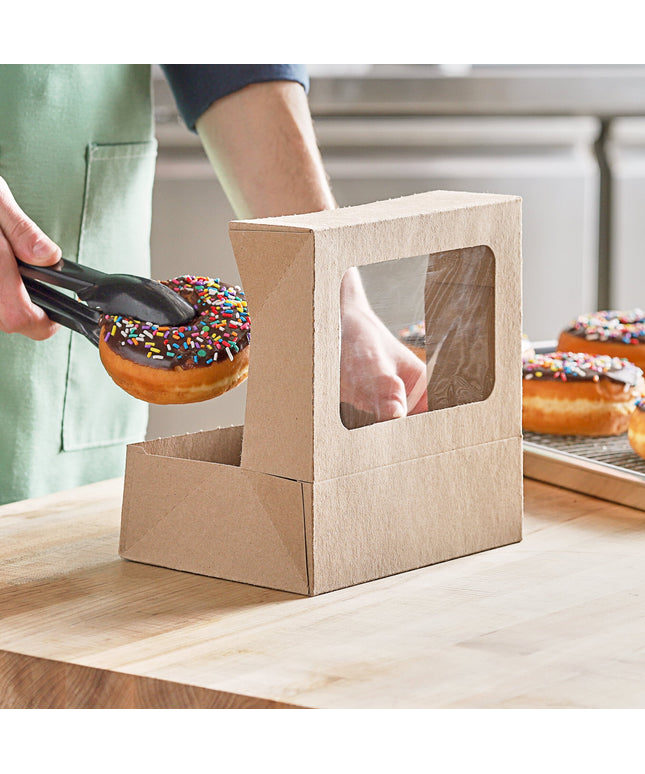 Hộp bánh cookie / bánh ngọt Baker's Lane kraft có cửa sổ tự bung 20 x 14,6 x 6,4 cm - Vỉ 10 cái
