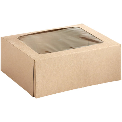 Hộp bánh kraft cửa sổ tự bung Baker's Lane 22,9 x 17,8 x 8,9 cm - Vỉ 10 cái