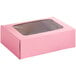 Hộp bánh cookie / bánh ngọt bật nắp cửa sổ Baker's Lane hồng 20,3 x 14,6 x 6,4 cm - Gói 10 cái