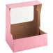 Hộp bánh cookie / bánh ngọt bật nắp cửa sổ Baker's Lane hồng 20,3 x 14,6 x 6,4 cm - Gói 10 cái
