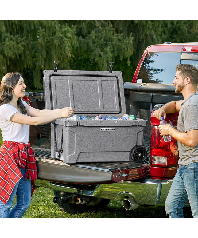 Thùng giữ lạnh ngoài trời di động CaterGator CG65SPGW màu xám 62 lít