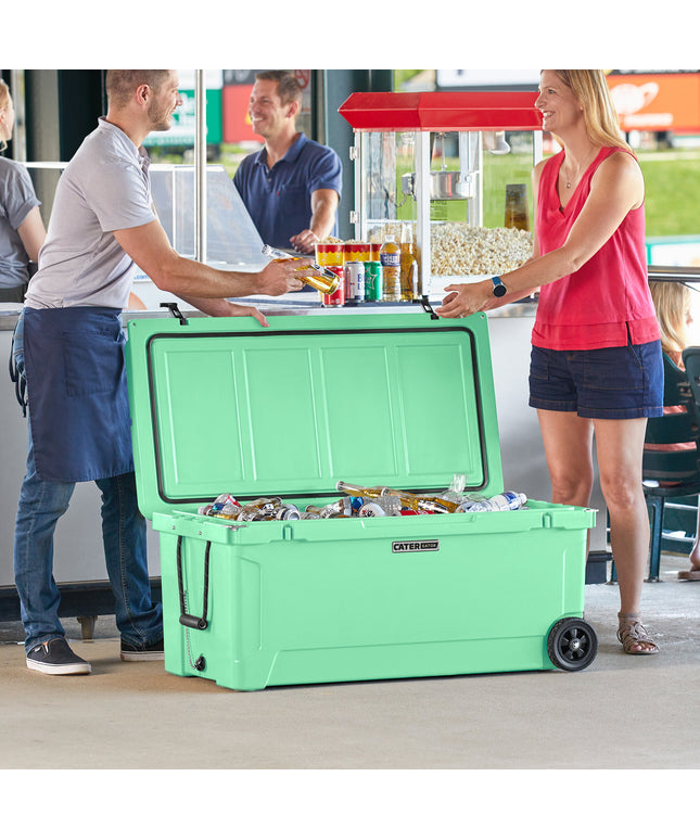 Thùng đá giữ lạnh ngoài trời di động quay khuôn CaterGator CG170SFW xanh seafoam 161 lít