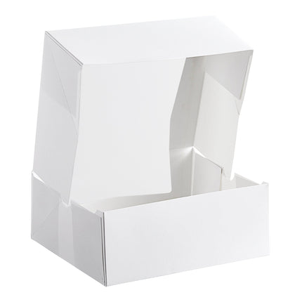 Hộp bánh gato có cửa sổ bật tự động trắng tùy chỉnh Baker's Lane 23 x 18 x 9 cm - Thùng 200 cái