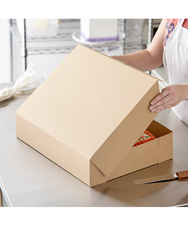 Hộp đựng bánh nửa khay tùy chỉnh giấy kraft Baker's Lane 48 x 36 x 10 cm - Bó 50 cái