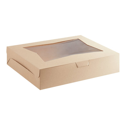 Hộp bánh cửa sổ giấy kraft Baker's Lane 48 x 36 x 10 cm cỡ nửa khay - Gói 10 cái