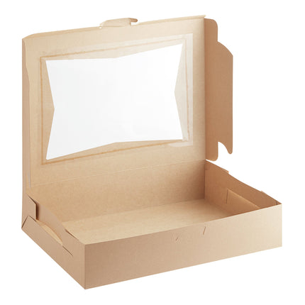 Hộp bánh cửa sổ giấy kraft Baker's Lane 48 x 36 x 10 cm cỡ nửa khay - Gói 10 cái