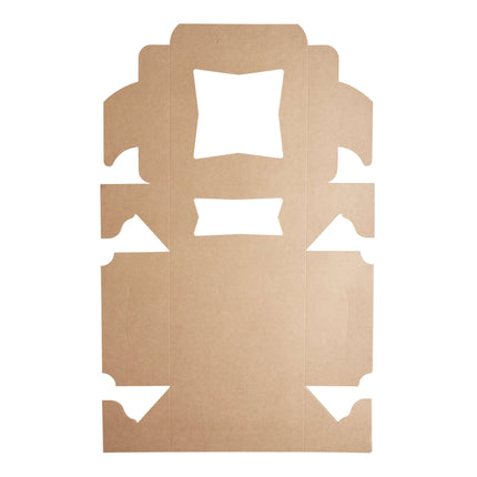 Hộp đựng bánh giấy kraft Baker's Lane 25 x 25 x 13 cm có cửa sổ - Gói 10 cái