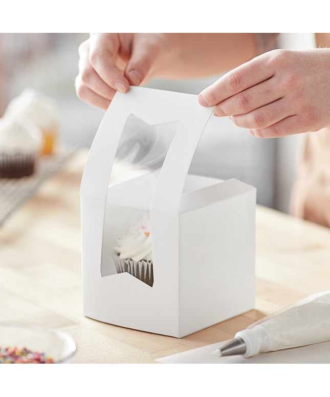 Hộp cupcake có cửa sổ màu trắng Baker's Lane 11 x 11 x 11 cm - Vỉ 10 cái