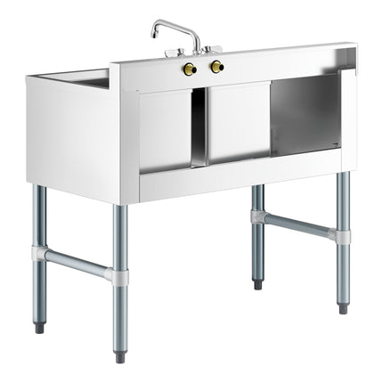 Bồn rửa dưới quầy Regency 91 x 47,6 cm 2 khoang kèm vòi và mặt ráo bên trái