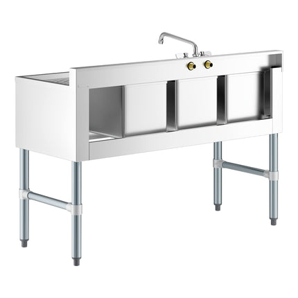 Bồn rửa quầy bar 3 chậu Regency 121,9 x 47,6 cm có vòi và mặt ráo phải
