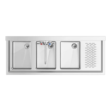 Bồn rửa quầy bar 3 chậu Regency 121,9 x 47,6 cm có vòi và mặt ráo phải