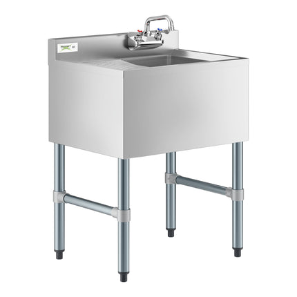 Bồn rửa một ngăn dưới quầy bar Regency 61 x 48 cm, kèm vòi và bàn thoát nước bên trái