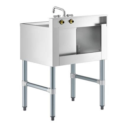 Bồn rửa một ngăn dưới quầy bar Regency 61 x 48 cm, kèm vòi và bàn thoát nước bên trái