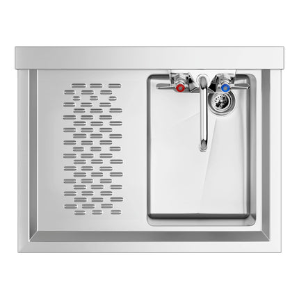 Bồn rửa một ngăn dưới quầy bar Regency 61 x 48 cm, kèm vòi và bàn thoát nước bên trái