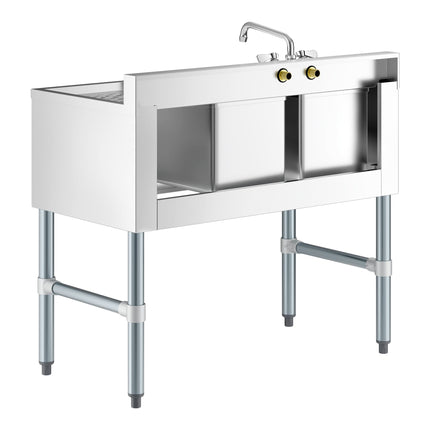 Bồn rửa quầy bar hai chậu Regency có vòi và mặt để ráo phải 91 x 48 cm