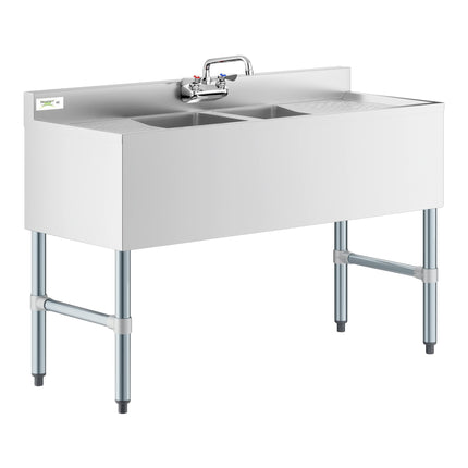 Bồn rửa dưới quầy bar Regency 122 x 47,6 cm hai ngăn kèm vòi và hai mặt ráo