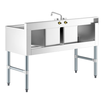 Bồn rửa dưới quầy bar Regency 122 x 47,6 cm hai ngăn kèm vòi và hai mặt ráo