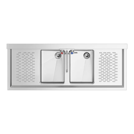 Bồn rửa dưới quầy bar Regency 122 x 47,6 cm hai ngăn kèm vòi và hai mặt ráo
