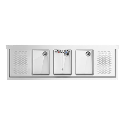 Bồn rửa gầm quầy ba ngăn có vòi và hai bàn ráo Regency 152 x 48 cm