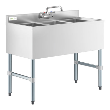 Bồn rửa dưới quầy 3 ngăn kèm vòi Regency 98 x 48 cm