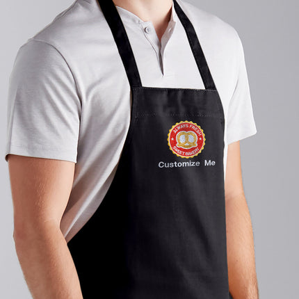 Tạp dề yếm 3 túi pha polyester-cotton tùy chỉnh được màu đen Choice 63,5 x 71,1 cm