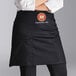 Tạp dề nửa bistro 2 túi pha polyester-cotton tùy chỉnh được màu đen Choice