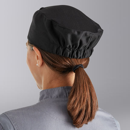 Mũ pillbox / Mũ trùm đầu twill poly-cotton màu đen Choice size Regular