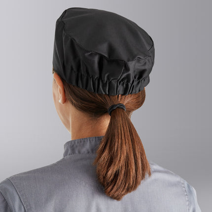Mũ pillbox / Mũ trùm đầu twill poly-cotton màu đen Choice size Regular
