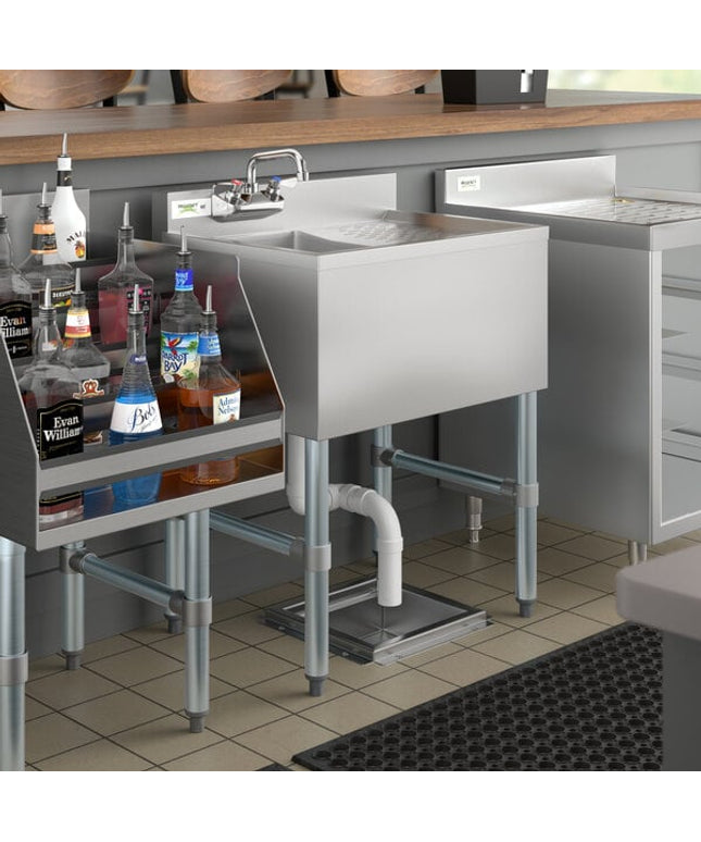 Bồn rửa dưới quầy bar 1 chậu Regency 61 x 48 cm với vòi và máng ráo nước bên phải