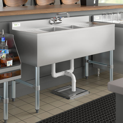 Bồn rửa quầy bar 2 ngăn Regency 122 x 48 cm có 2 bàn thoát nước