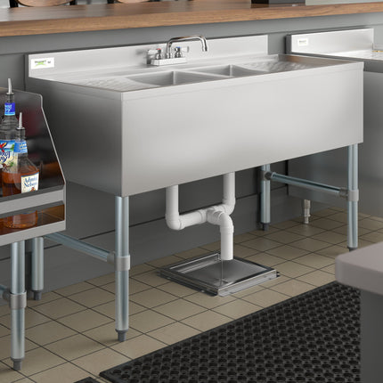 Bồn rửa dưới bar 2 ngăn Regency 122 x 53 cm kèm 2 bàn thoát nước 33 cm