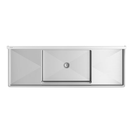 Bồn rửa công nghiệp một khoang Regency Spec Line 213 cm kèm hai bàn ráo nước 61 cm