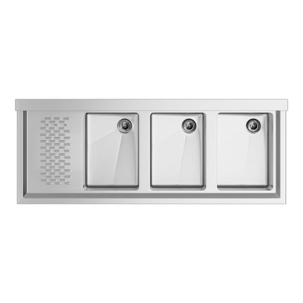Bồn rửa quầy bar ba ngăn có bàn ráo trái Regency 122 x 47,6 cm