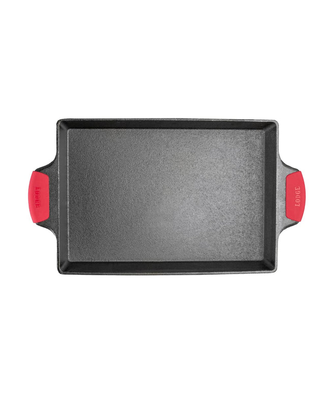 Chảo Gang Chữ Nhật Lodge BW13CA1 Tay Cầm Silicone 23 x 33 cm