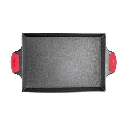 Chảo Gang Chữ Nhật Lodge BW13CA1 Tay Cầm Silicone 23 x 33 cm