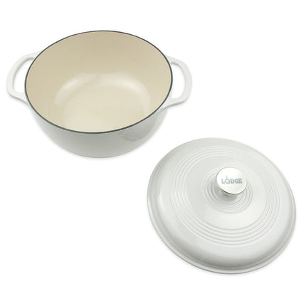 Nồi Gang Tráng Men Lodge EC6D13 5.7 lít Màu Oyster White