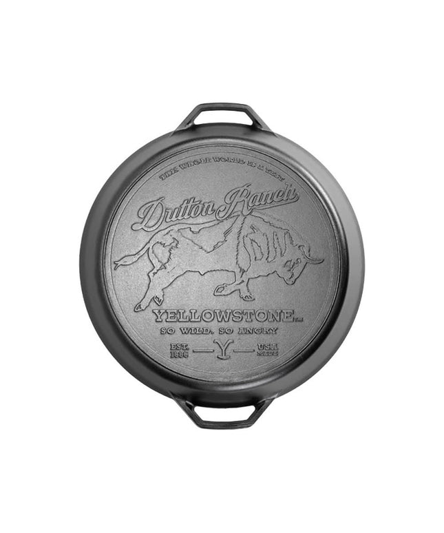 Chảo Gang Lodge Yellowstone L17SKYW Tròn 43.2 cm Họa Tiết Bò Đực