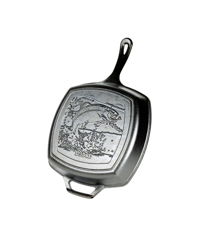 Chảo Nướng Gang Vuông Lodge L8SGPWLFI Wildlife Series 26.7 cm Hình Cá