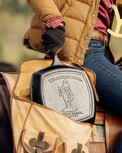 Chảo Nướng Gang Vuông Lodge L8SGPYW Yellowstone Cowboy 26.7 cm