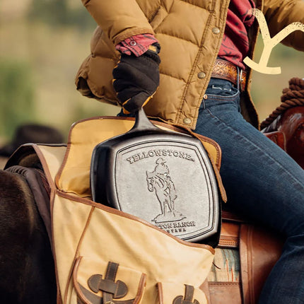 Chảo Nướng Gang Vuông Lodge L8SGPYW Yellowstone Cowboy 26.7 cm